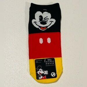 Disney Mickey Mouse Colorblock No-Show Socks - Black, Red, Yellow